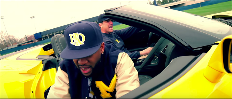 My man’s rapping along in a truly dope car.